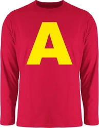 Shirtracer Rundhalsshirt Kostüm Buchstabe A Chipmunk Alvin Rot/Dunkelrot