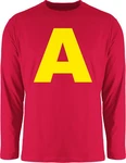 Shirtracer Rundhalsshirt Kostüm Buchstabe A Chipmunk Alvin Rot/Dunkelrot