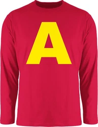 Shirtracer Rundhalsshirt Kostüm Buchstabe A Chipmunk Alvin Rot/Dunkelrot