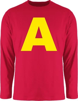 Shirtracer Rundhalsshirt Kostüm Buchstabe A Chipmunk Alvin Rot/Dunkelrot
