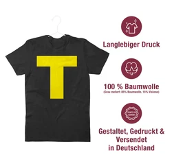 Shirtracer T-Shirt Kostüm Buchstabe T Chipmunk Theodore Karneval & Fasching 
