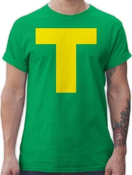Shirtracer T-Shirt Kostüm Buchstabe T Chipmunk Theodore Karneval & Fasching Gelb/Grün/Neonfarben