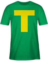 Shirtracer T-Shirt Kostüm Buchstabe T Chipmunk Theodore Karneval & Fasching Gelb/Grün/Neonfarben