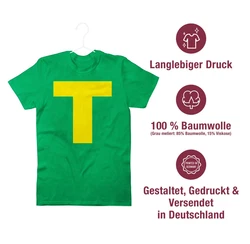 Shirtracer T-Shirt Kostüm Buchstabe T Chipmunk Theodore Karneval & Fasching Gelb/Grün/Neonfarben