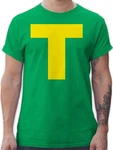 Shirtracer T-Shirt Kostüm Buchstabe T Chipmunk Theodore Karneval & Fasching Gelb/Grün/Neonfarben