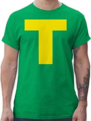 Shirtracer T-Shirt Kostüm Buchstabe T Chipmunk Theodore Karneval & Fasching Gelb/Grün/Neonfarben