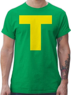 Shirtracer T-Shirt Kostüm Buchstabe T Chipmunk Theodore Karneval & Fasching Gelb/Grün/Neonfarben