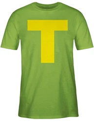 Shirtracer T-Shirt Kostüm Buchstabe T Chipmunk Theodore Karneval & Fasching Grün/Neonfarben/Gelb