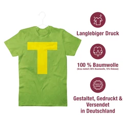 Shirtracer T-Shirt Kostüm Buchstabe T Chipmunk Theodore Karneval & Fasching Grün/Neonfarben/Gelb