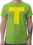 Shirtracer T-Shirt Kostüm Buchstabe T Chipmunk Theodore Karneval & Fasching Grün/Neonfarben/Gelb
