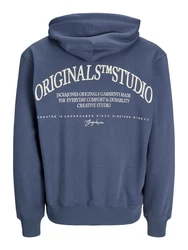 Jack & Jones Sweatshirt Hoodie mit Logo-Print Blau/Dunkelblau