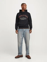 Jack & Jones Sweatshirt Hoodie mit Logo-Print Dunkelblau/Schwarz
