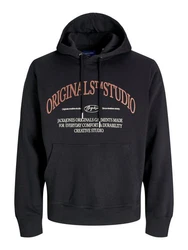 Jack & Jones Sweatshirt Hoodie mit Logo-Print Dunkelblau/Schwarz