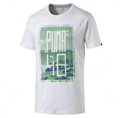 PUMA T-Shirt Rundhals Weiß/Grau/Grün/Dunkelgrün/Silber/Hellgrün