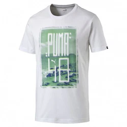 PUMA T-Shirt Rundhals Weiß/Grau/Grün/Dunkelgrün/Silber/Hellgrün
