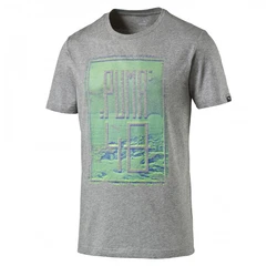 PUMA T-Shirt Rundhals Dunkelgrau/Silber/Grün/Grau