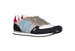 ARMANI EXCHANGE Herren Sneaker Low Schnür-Schuh Retro Logo Sneaker Blau/Grau