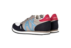 ARMANI EXCHANGE Herren Sneaker Low Schnür-Schuh Retro Logo Sneaker Blau/Grau