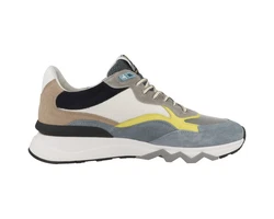Floris van Bommel Sneaker De Zager 02.66 Grau/Hellgrau/Gelb/Hellblau/Blau