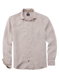 OLYMP Hemd Braun/Beige/Weiß/Khaki