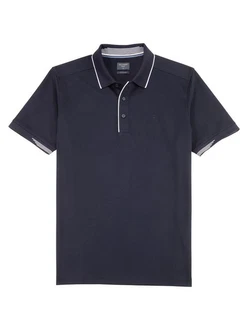 OLYMP Poloshirt Wirk Casual Polo Dunkelblau