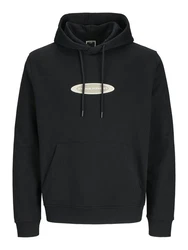 Jack & Jones Hoodie JCOPACER LOGO PRINT SWEAT HOOD Schwarz/Creme