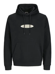 Jack & Jones Hoodie JCOPACER LOGO PRINT SWEAT HOOD Schwarz/Creme