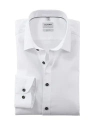 OLYMP Langarmhemd Creme/Weiß/Dunkelblau