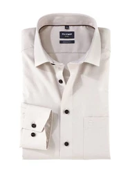 OLYMP Langarmhemd Creme/Beige/Khaki/Braun