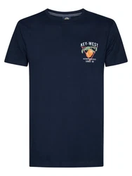 Petrol Industries T-Shirt mit Aufdruck Dunkelblau/Blau