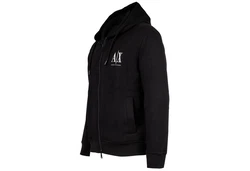 ARMANI EXCHANGE Sweatshirt Herren Sweatjacke mit Kapuze Hoodie Full-Zip schwarz/weiß
