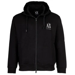 ARMANI EXCHANGE Sweatshirt Herren Sweatjacke mit Kapuze Hoodie Full-Zip schwarz/weiß