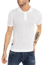 Poloshirt mit Strukturmuster Stilvolles Kurzarm-Shirt
