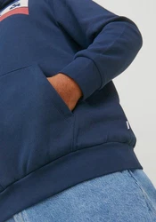 Jack & Jones Plus Sweatshirt 'JJEcorp' blau/grau/rot/weiß