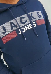 Jack & Jones Plus Sweatshirt 'JJEcorp' blau/grau/rot/weiß