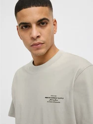 Jack & Jones Rundhalsshirt JPRBLACHAD BRANDING SS CREW NECK TEE Khaki/Grau