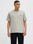 Jack & Jones Rundhalsshirt JPRBLACHAD BRANDING SS CREW NECK TEE Khaki/Grau