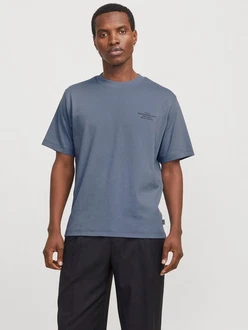 Jack & Jones Rundhalsshirt JPRBLACHAD BRANDING SS CREW NECK TEE opal/schwarz Jack & Jones Rundhalsshirt JPRBLACHAD BRANDING SS CREW NECK TEE opal/schwarz