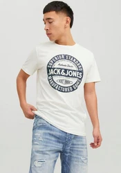JACK & JONES T-Shirt 'JJEJeans' navy / weiß