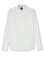 OLYMP Langarmhemd Casual Weiß/Grau/Creme