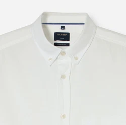 OLYMP Langarmhemd Casual Weiß/Grau/Creme
