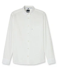 OLYMP Langarmhemd Casual Weiß/Grau/Creme