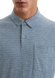 Marc O'Polo Poloshirt Slub-Jersey Grau/Hellblau/Blau