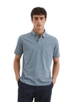 Marc O'Polo Poloshirt Slub-Jersey Grau/Hellblau/Blau