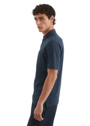 Marc O'Polo Poloshirt Slub-Jersey Dunkelblau/Blau/Hellblau/Grau