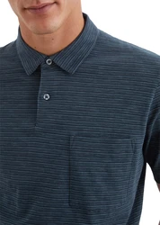 Marc O'Polo Poloshirt Slub-Jersey Dunkelblau/Blau/Hellblau/Grau