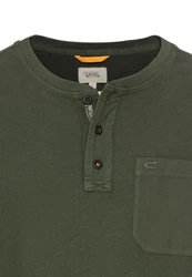 camel active T-Shirt Henley Dunkelgrün/Grün