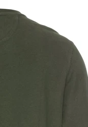 camel active T-Shirt Henley Dunkelgrün/Grün