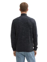 TOM TAILOR Strickpullover Dunkelblau/Grau/Hellblau/Rot