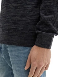 TOM TAILOR Strickpullover Dunkelblau/Grau/Hellblau/Rot